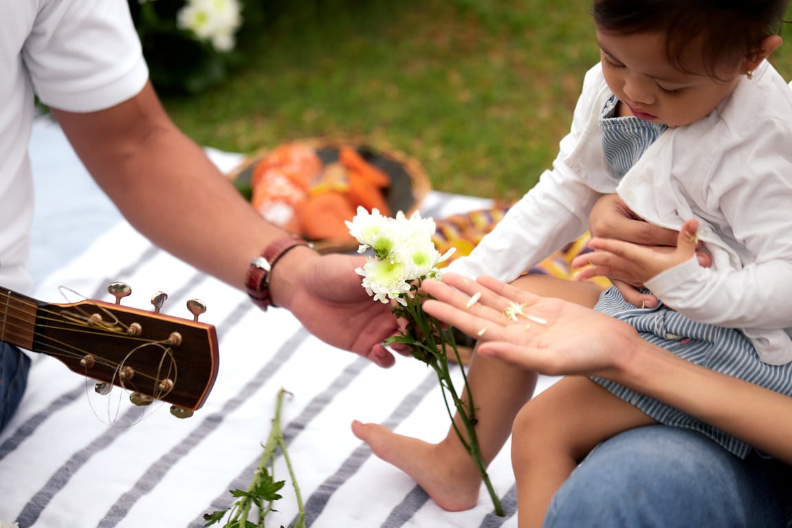 Family Visiting Loved One at a  Memorial Park